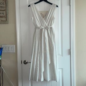 ModCloth sleeveless, midi dress with shimmery stripes size M